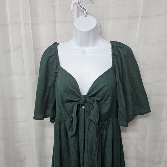 Ott Sage Green Maxi Dress Coquette Boho Cottagecore Prairie L - Picture 2 of 11